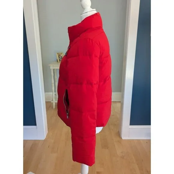 Tommy Hilfiger Tommy Jeans Cropped Women's Red Puffer Jacket Size M - Picture 5 of 15